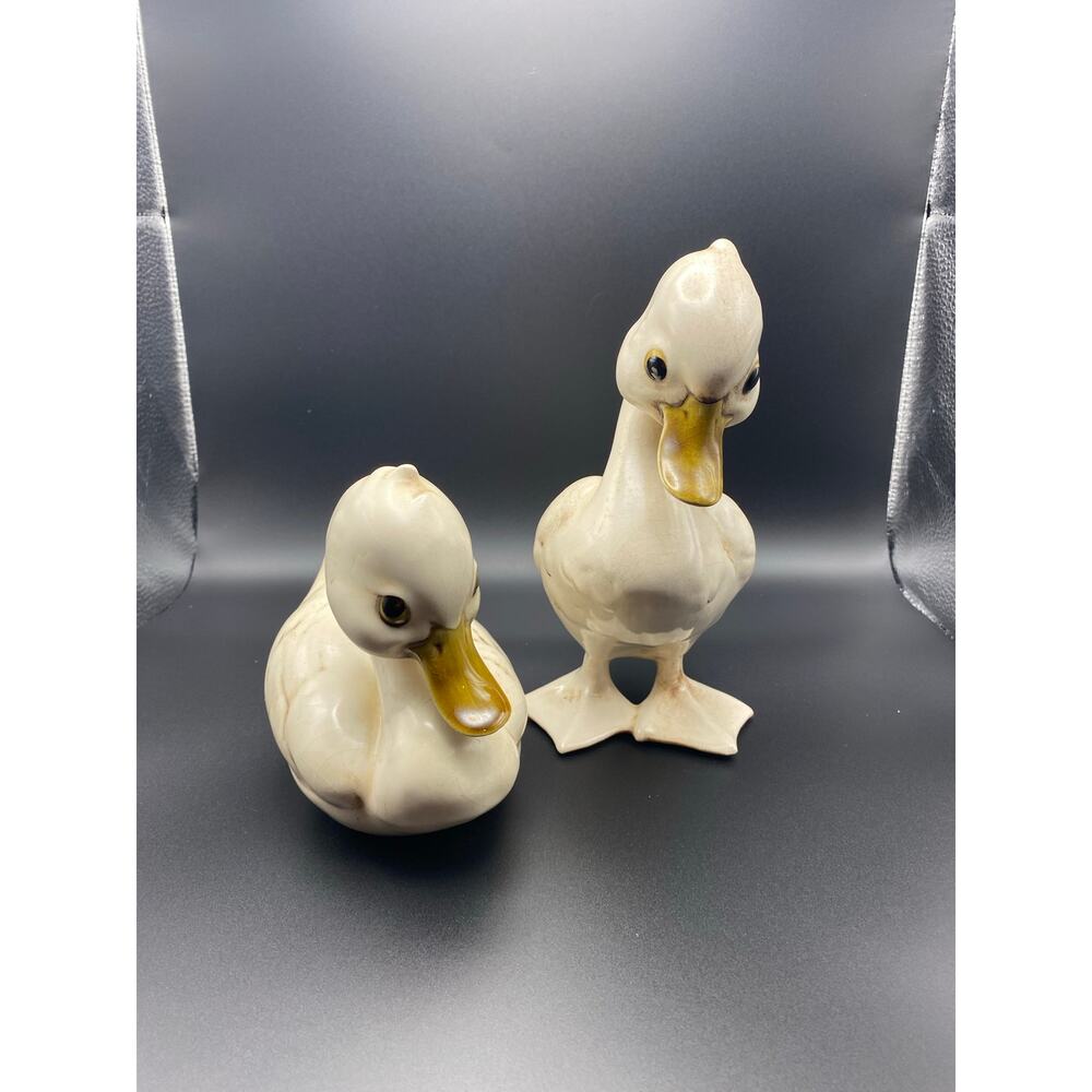 2 Freeman McFarlin Anthony Duck Figurines California Art Pottery Signed